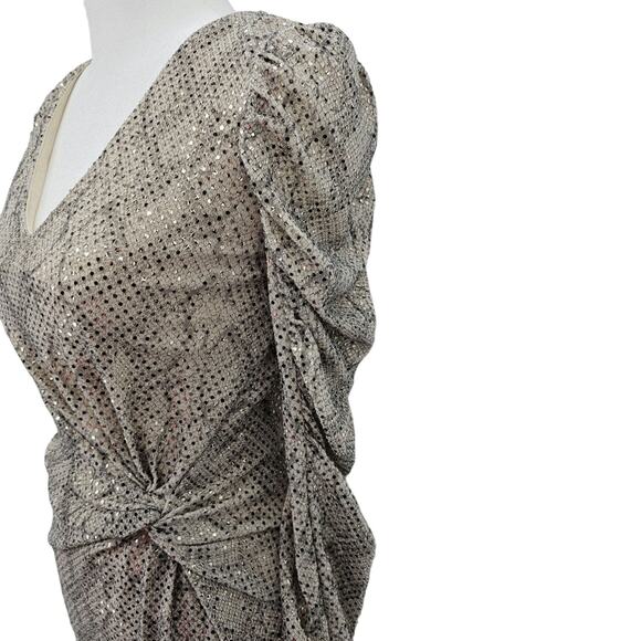 Anthropologie Skies Are Blue Womans size XS Animal Print Midi Dress Sequins NEW - Picture 5 of 9